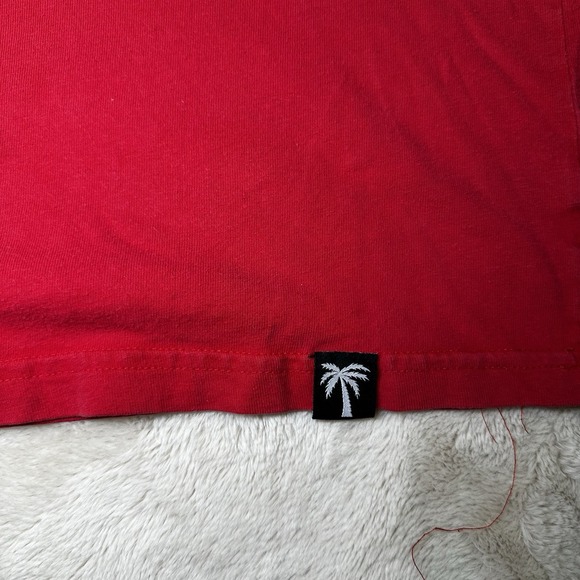 BLVD Supply T-Shirt Men's Sz S 100% Cotton‎ Short Sleeves Palm Tree Graphic Red - Picture 2 of 9
